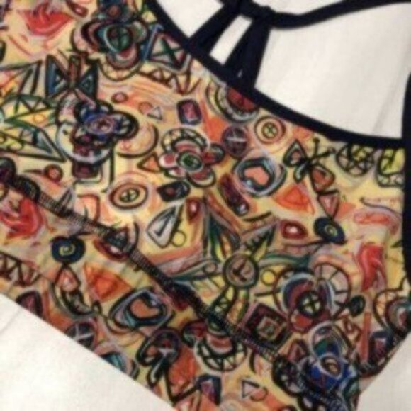 Joriki Women's Multicolor Abstract Floral Print Strappy Yoga Bra Top Size XS - Picture 4 of 7